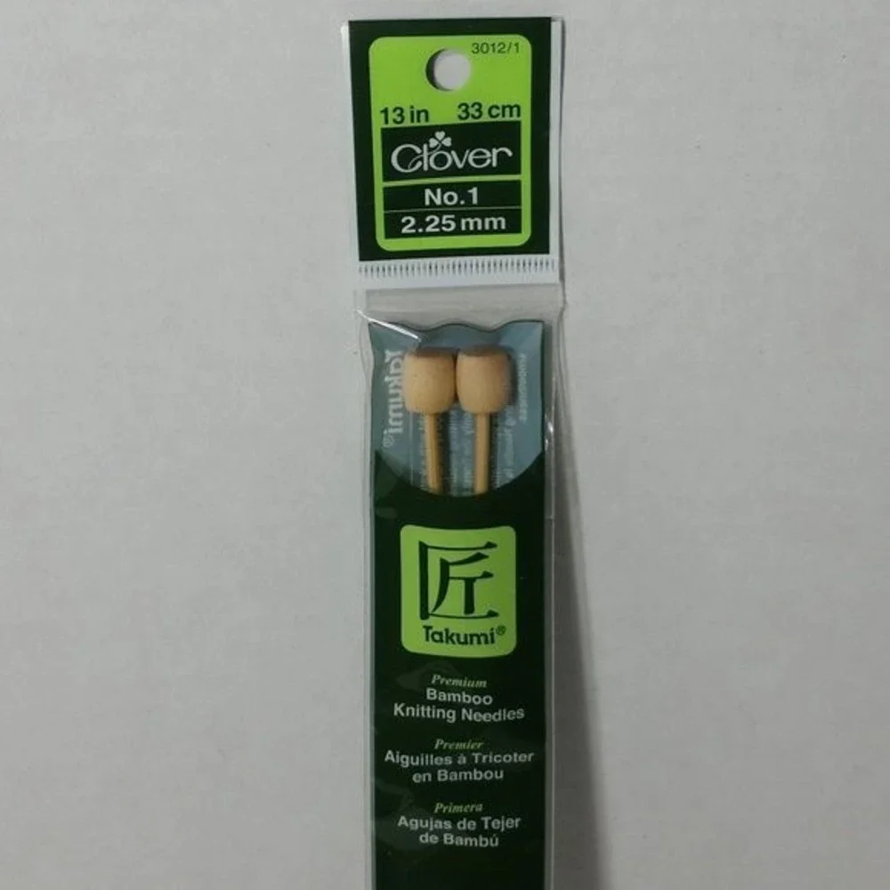 Clover Takumi Bamboo Knitting Needles US 1 13inch